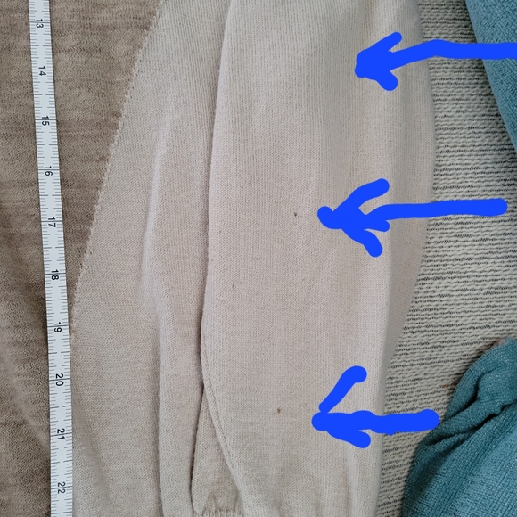 Cortigiani Mens Tan Grandpa sweater size Large Wool Italy mohair 1/4 zip Flaw - Picture 15 of 15